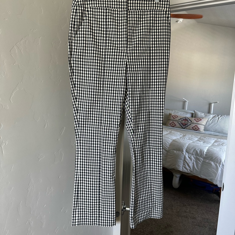 Veronica Beard Black and White Gingham Pants